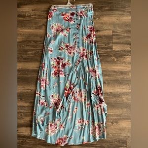 Floral High-Low Skirt